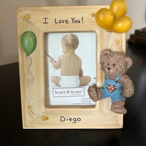 Heart and Home Baby Frame. “I Love Diego” NWOT